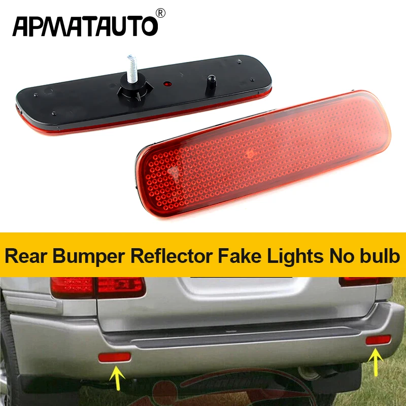 2x For Toyota Land Cruiser Cygnus 100 Series Cruisers 1998-2007 For Lexus LX470 1998-2007 Rear Bumper Reflector Lights RED Lens