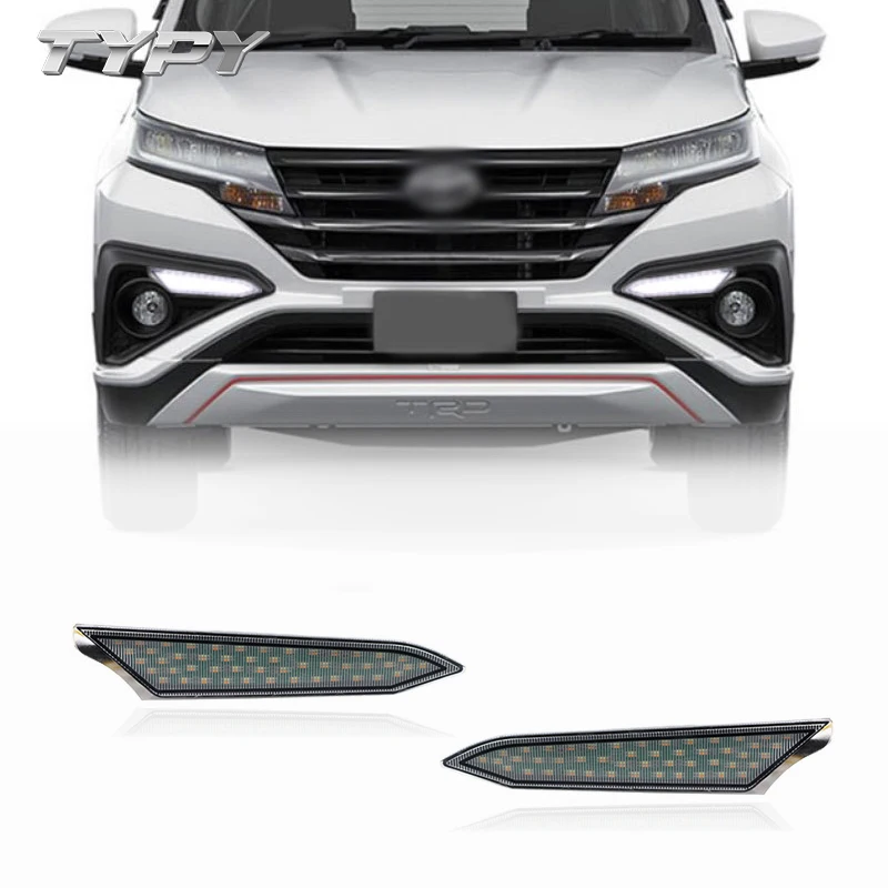 

Car Modified LED DRL Daytime Running Light With Yellow Turning Signal Fog Lamp For Toyota RUSH 2018 - 2019