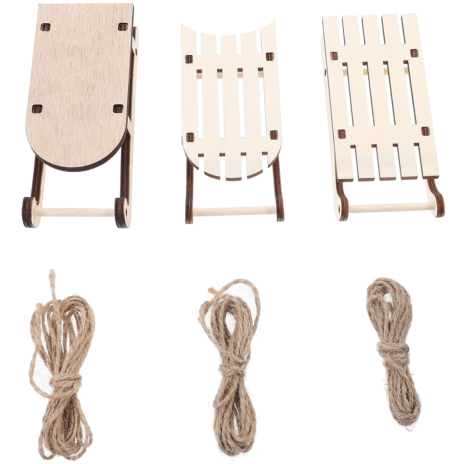 

12pcs Wooden Sled Mini Christmas Sleigh Ornament For Desktop Home Office Party Decor Wood Craft Sleigh Adornment