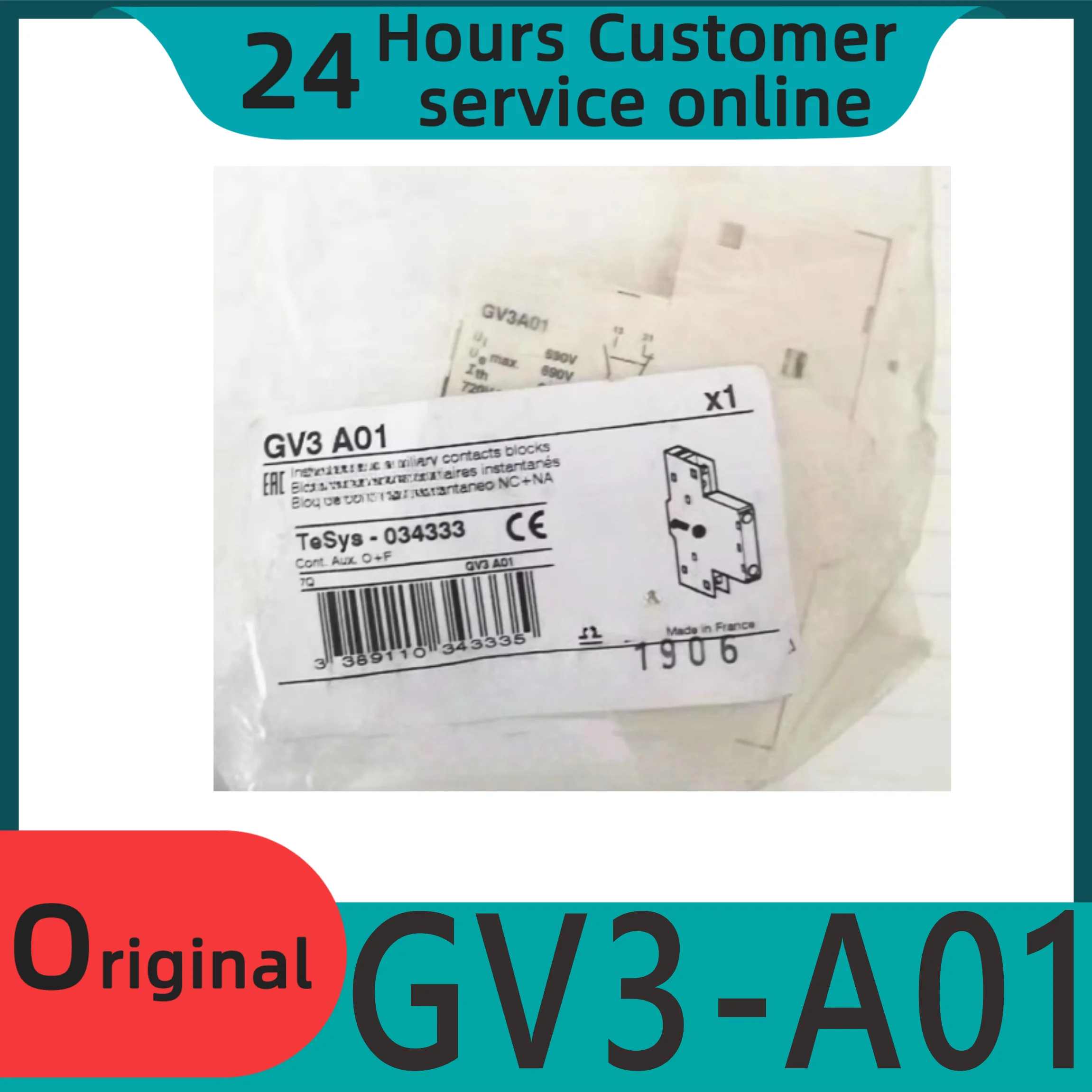 

New original motor protection circuit breaker front side auxiliary contact GV3-A01 GV3A02