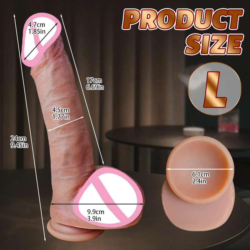 YUESHE Realistic Liquid Silicone Dildo for Women And Men with Suction Cup Anal Plug Masturbator for Adults