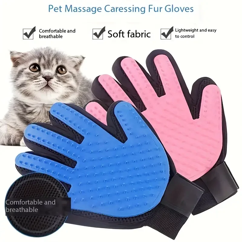 Pet Grooming Glove For Cats Brush Comb Cat Hackle Pet Deshedding Brush Glove For Animal Dog Pet Hair Gloves For Dog Grooming