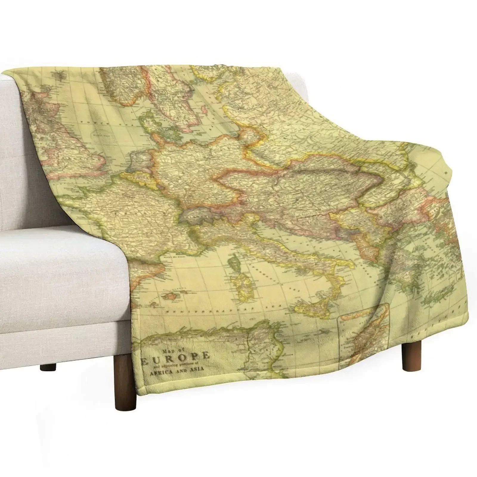 Vintage Map Of Europe 1915 Rare Map Of Europe Europe Vintage Map Vintage Throw Blanket for babies Winter beds Blankets
