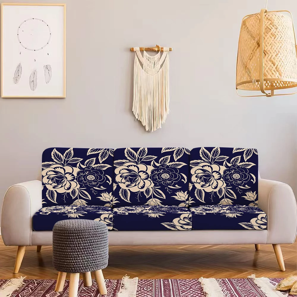 Summer Outdoor Sofa Cover with French Retro Floral Print, Milk Silk Material, Pet - Friendly, Washable Witho