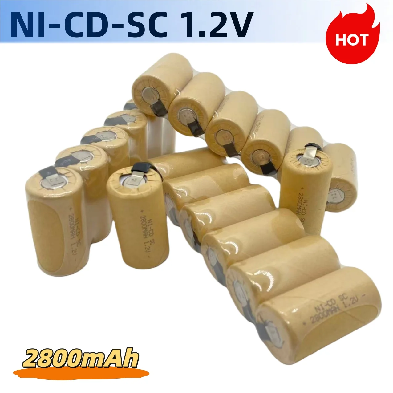 2800mAh Ni-Cd Rechargeable Battery for Makita Bosch Hitachi and DeWalt Power Tools, Screwdriver Batt