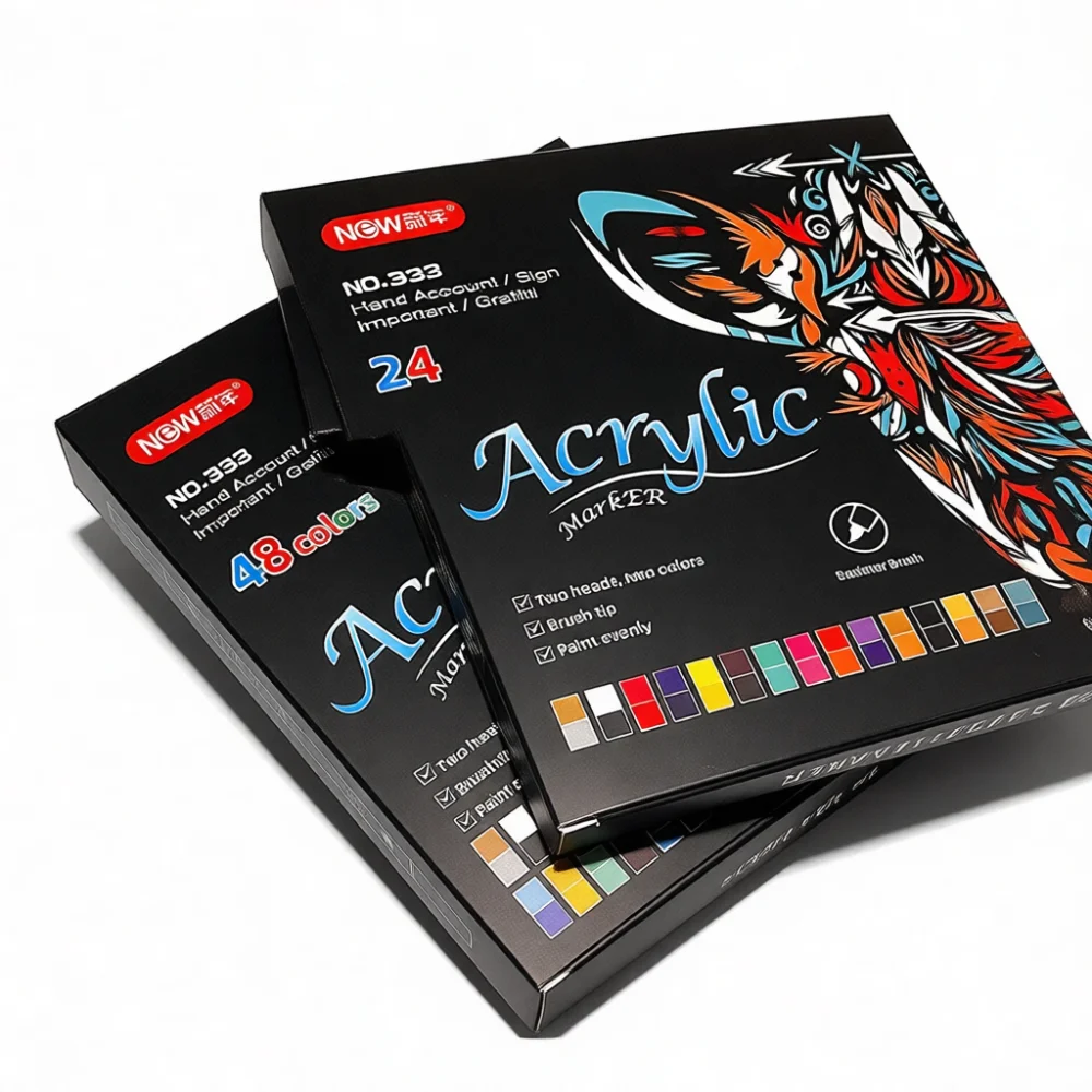 Dual Tip Acrylic Paint Pens Water Based Art Markers For Fabric Canvas Shoes Crafting Waterproof Professional Stationery Supplies