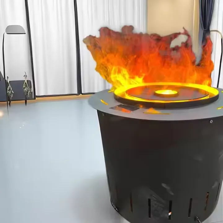 

3DR 450mm Single Color Realistic Mist Flame Decoration Customizable Circular Steam Electric Humidifier Fireplace