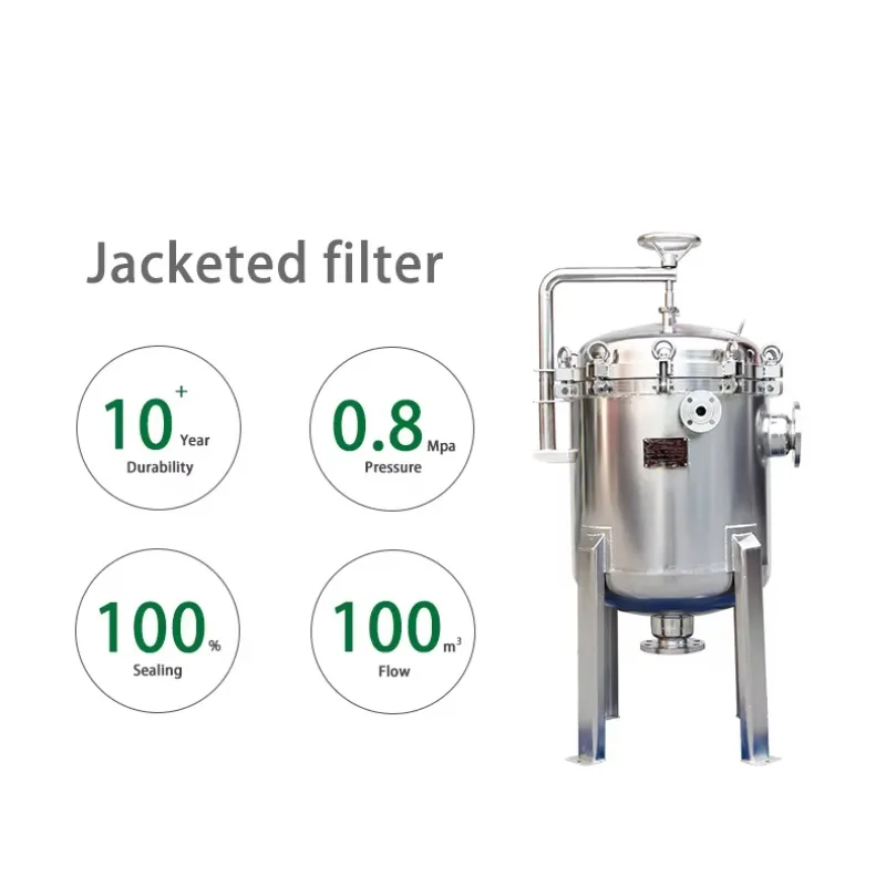 New 304 Stainless Steel High Pressure Resistant (150 PSI) Jacketed Insulation Filter Housing Machine 16000L/H Capacity-OEM/ODM