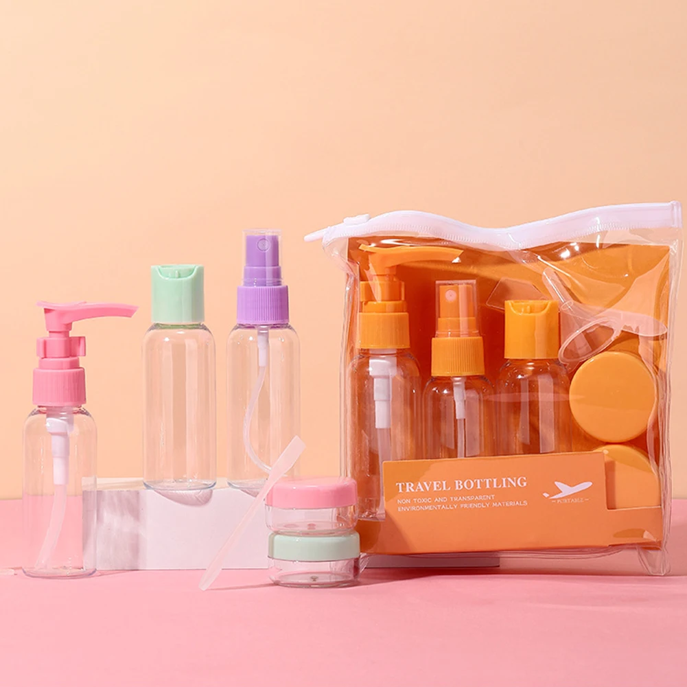 7 Teile/satz Leere Pumpe Flasche Spender Auslaufsichere Flüssigkeit Behälter Nachfüllbare Flasche für Shampoo Conditioner Lotion Toilettenartikel