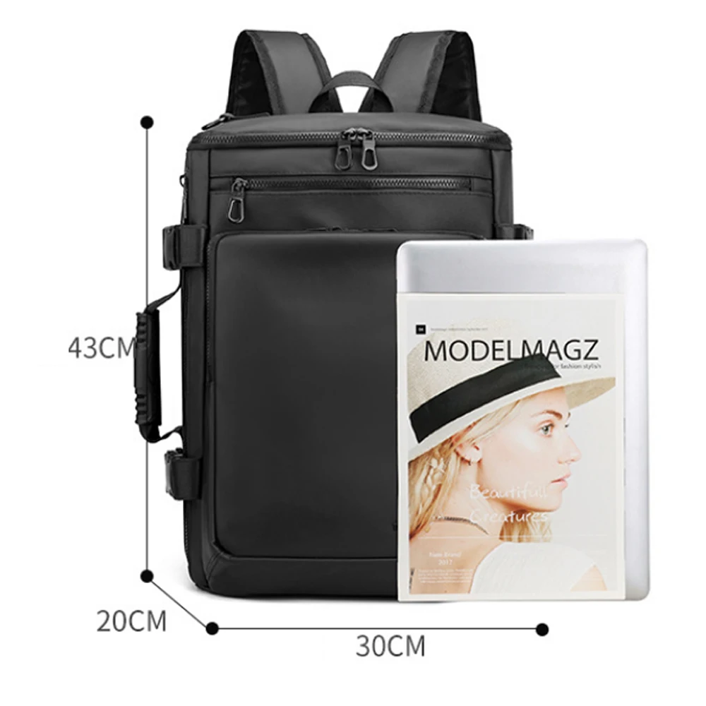 Mochila Laptop impermeável para homens, multifuncional Pacote de bagagem de viagem Mochila de negócios Mochila de escritório 15, 6 polegadas,