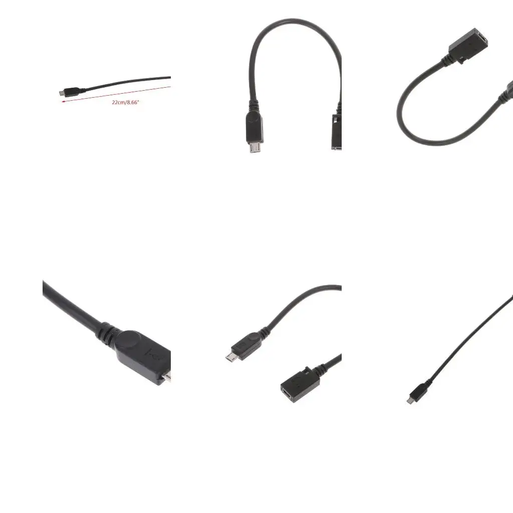 Mini USB Female to Micro USB Male HighSpeed Data Sync OTG Power Supply Charging Cable 22cm for Phone