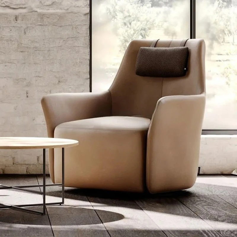 

Italian light luxury creative high back office business single chair hotel clubhouse exhibition hall sales department leather