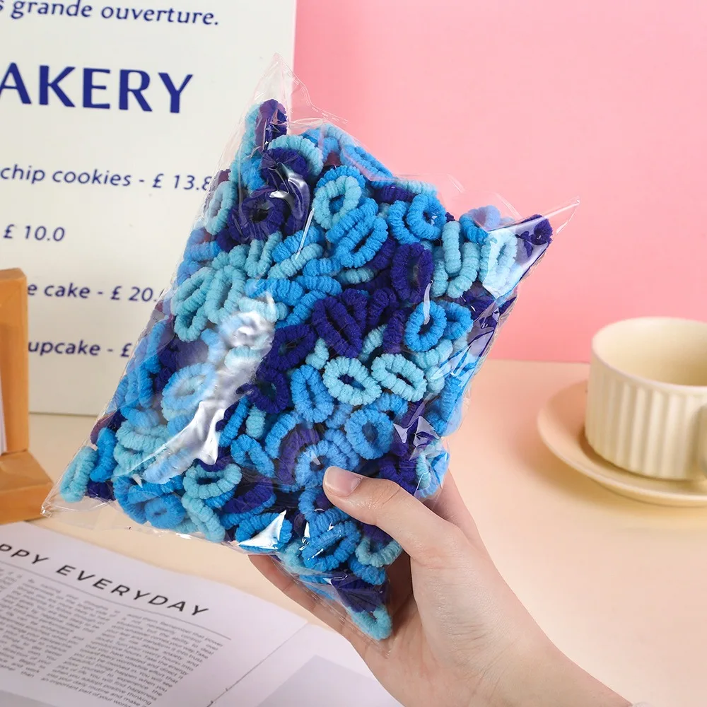 500pcs Fashion Seamless Basic Hair Rope Set High Elastic Candy Color Rubber Band Hair Accessories Durable Colorful Hair Tie Girl