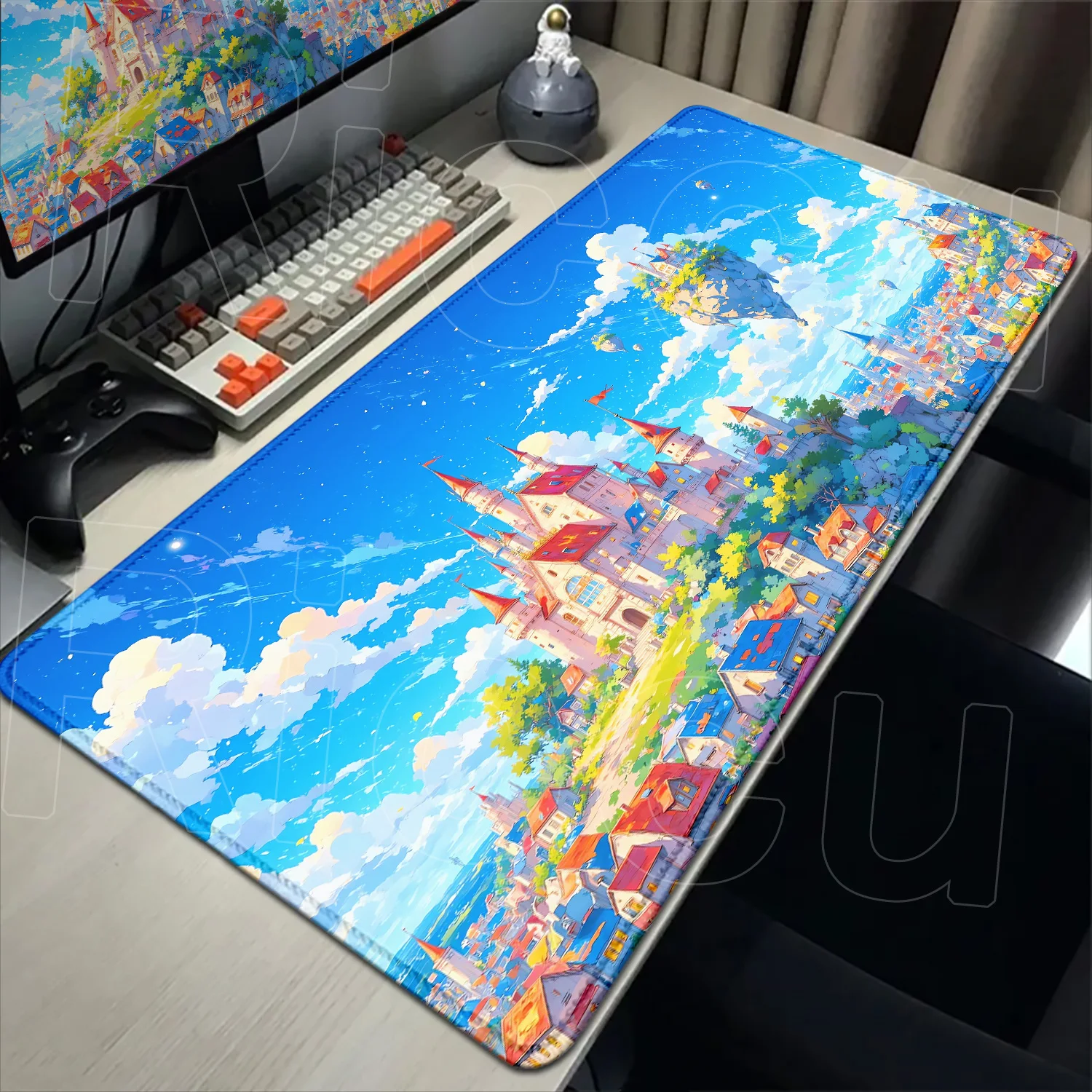 

Mouse Pad Anime Sky Landscape Table Mats Computer Anime Scenes Mousepad Keyboard Desk Pad Aesthetic Large Gamer Office Mouse Mat