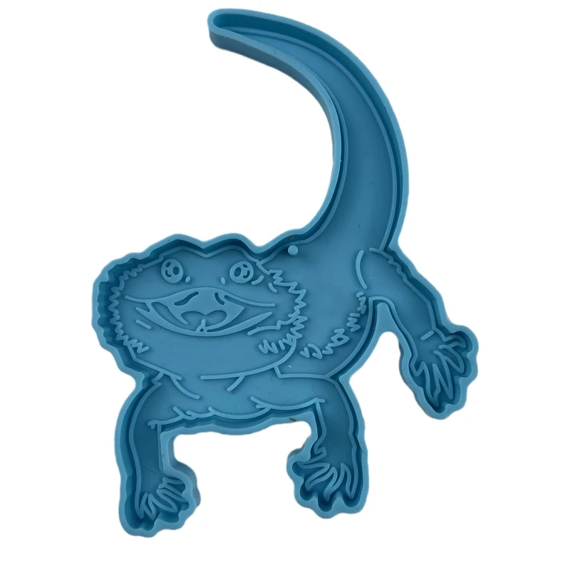 Moldes resina epóxi animal chaveiro molde lagarto forma moldes silicone para diy chaveiro pingente pet tag ornamento