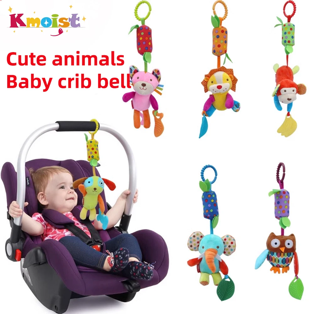 Hanging Rattle Clip On Car Seat and Baby Stroller Animal Toys for Newborn Baby Girls and Boys Washable Soft Cotton Bed Bell Toy