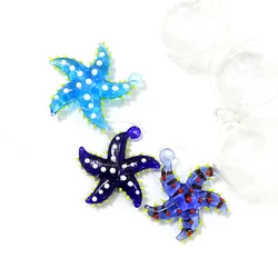 3pcs Floating Glass Bubble Balls e Starfish Mini figurine ciondolo acquario Fish Tank Decor Sea Animals piccola statua ornamenti