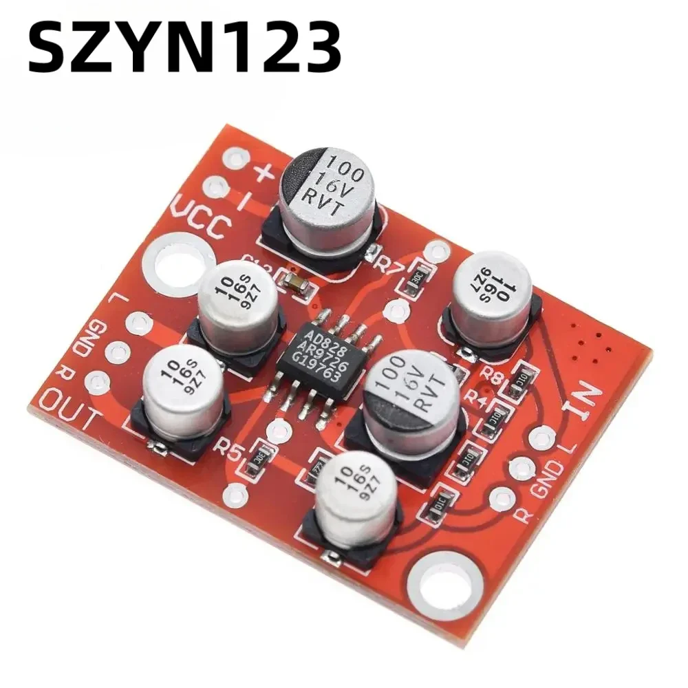 2PCS  DC 5V-15V 12V AD828 Stereo Preamp Power Amplifier Board Preamplifier Module