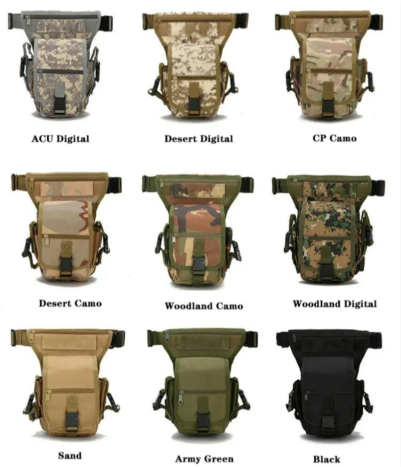 Waterproof Tactical Leg Bag, Outdoor Sport Ride Accessories, Belt Bag, Army Hunting, Thigh Molle Leg Pouch, Hiking, Cycling