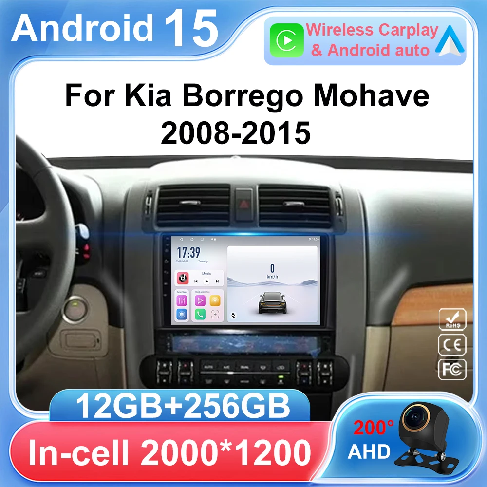 

Android 15 Carplay Auto Car Radio For Kia Borrego Mohave 2008-2015 GPS Navigation Multimedia Video Player Autoradio WIFI+4G DSP