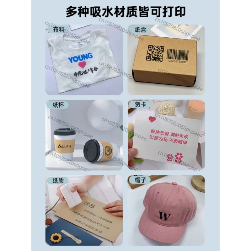Portable Mini Printer Carton Clothes Logo Paint Fan DIY Greeting Card Inkjet Printer Mobile App Control
