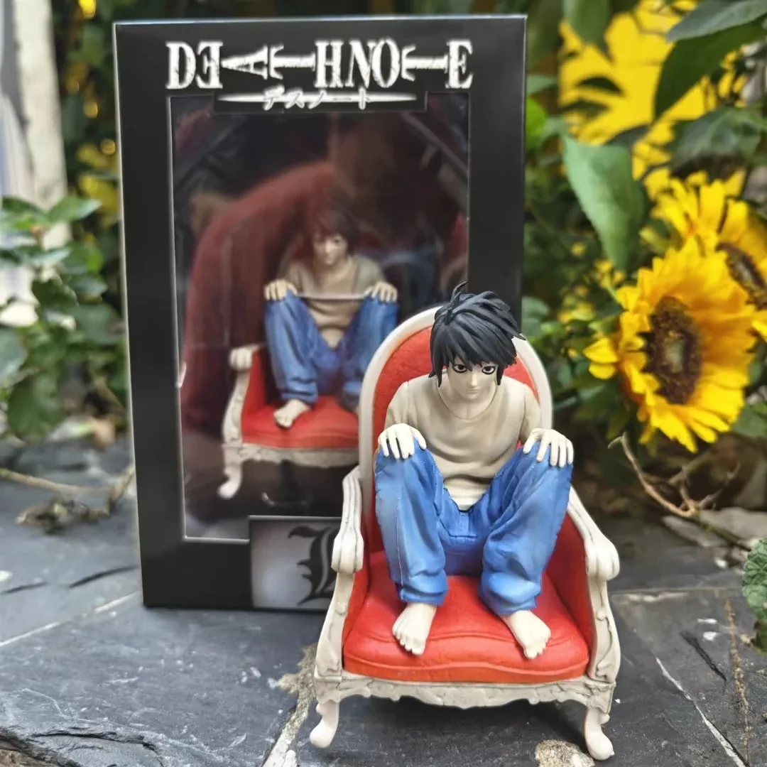 

NEW Full Painted Death Note L. Lawliet Squatting Sofa Figurine Model Death Note Decoration Collection Doll Gift Figure Character