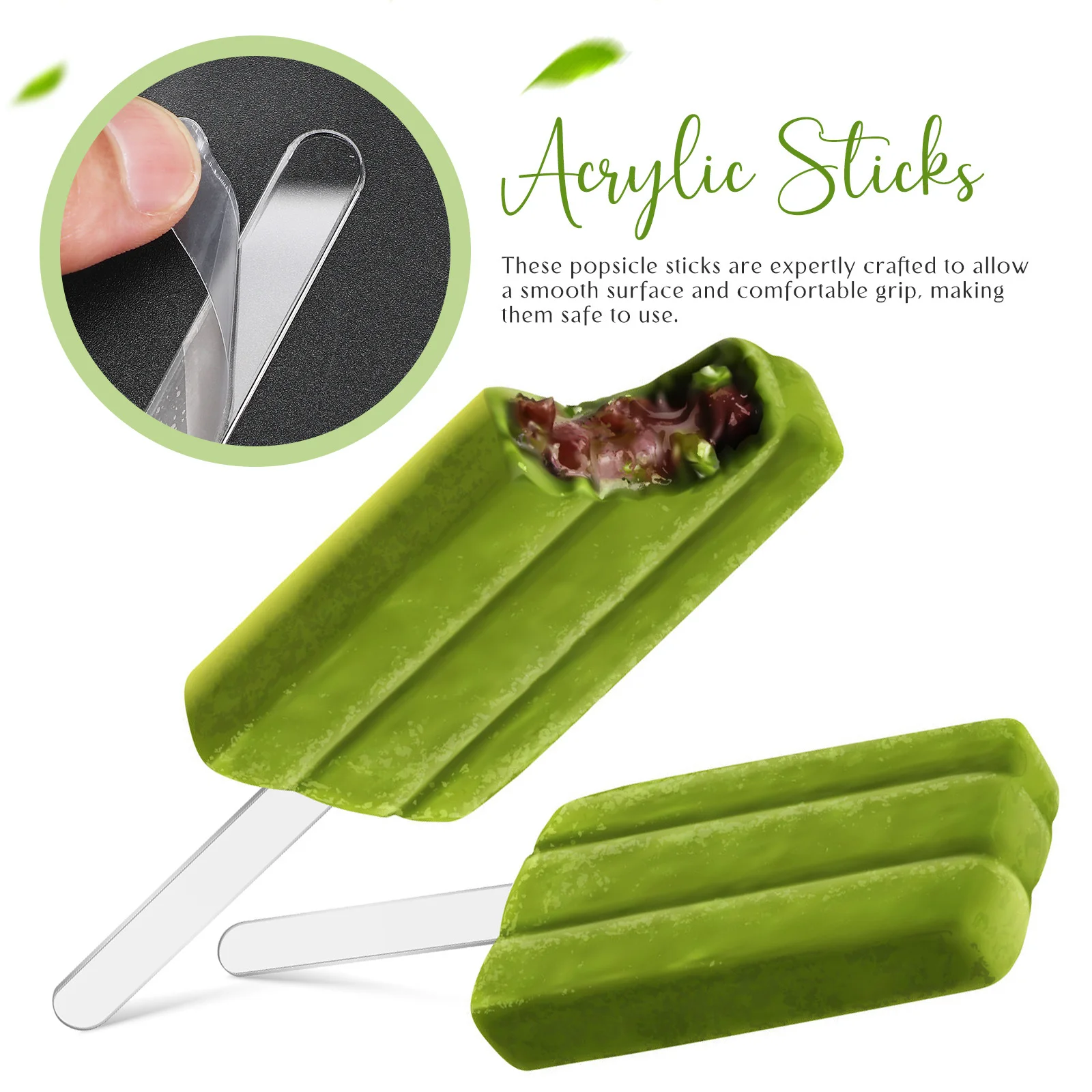 

30Pcs Acrylic Popsicle Sticks Clear Ice Cream Sticks for Food Crafts DIY Dessert Supplies Ice Cream Supplies