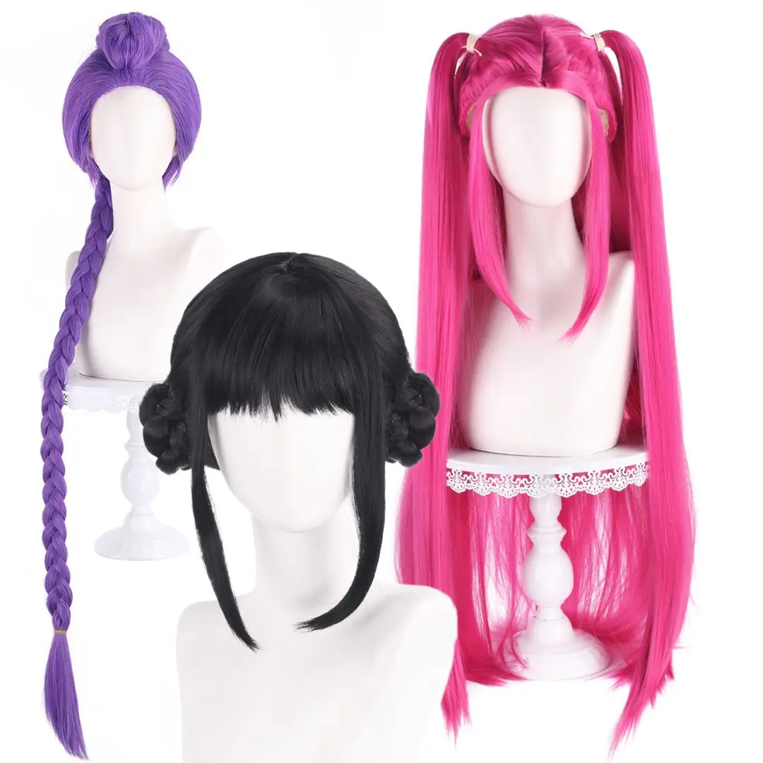 

Mira Zoey Rumi Cosplay Wig Hunters Synthetic Hair Red Black Purple 3 Styles Kpop Demon Halloween Accessories Takerlama In Stock
