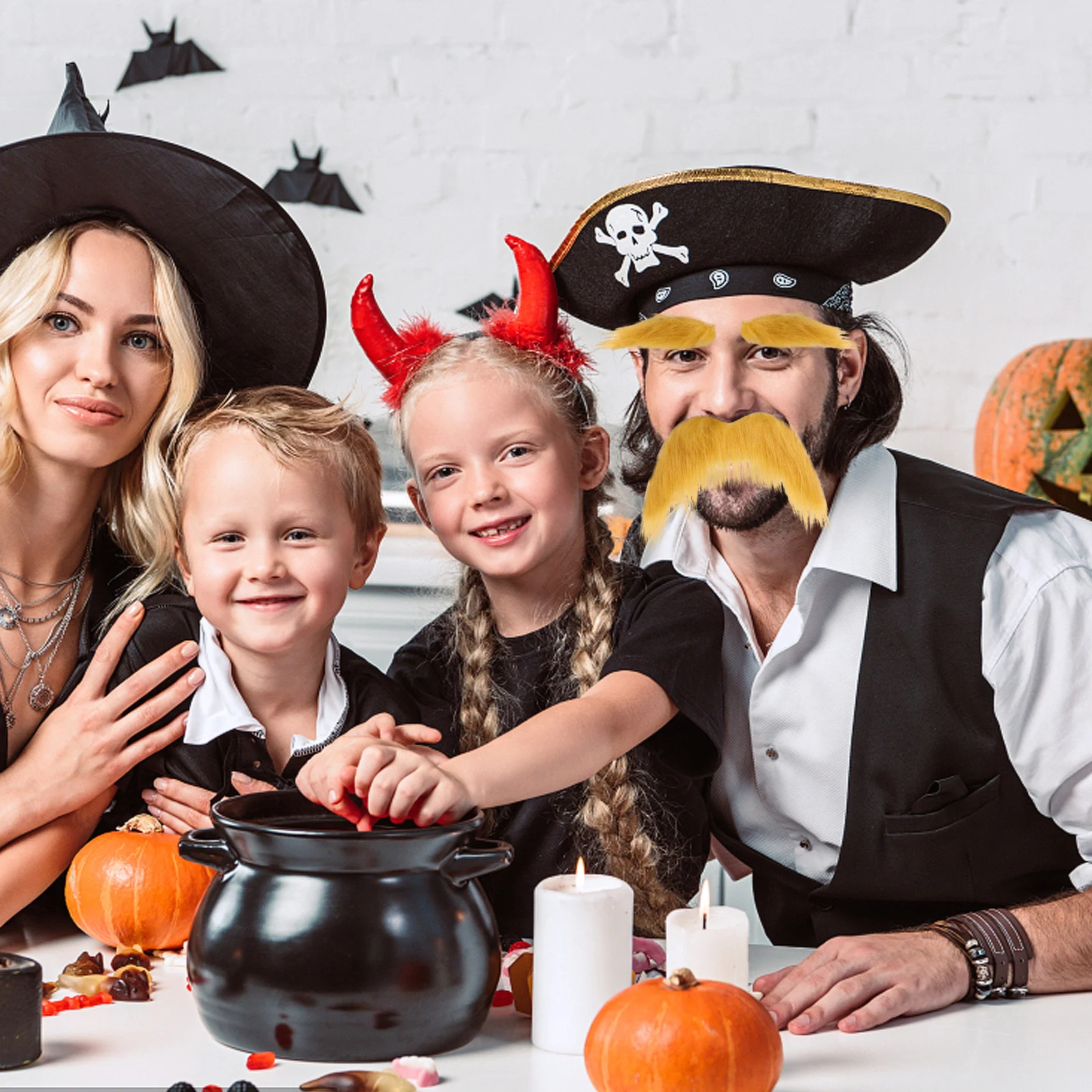 

Набор: Забавный костюм джентльмена, накладная борода и брови, реквизит для косплея на Хэллоуин, декоративные усы и борода для выступлений