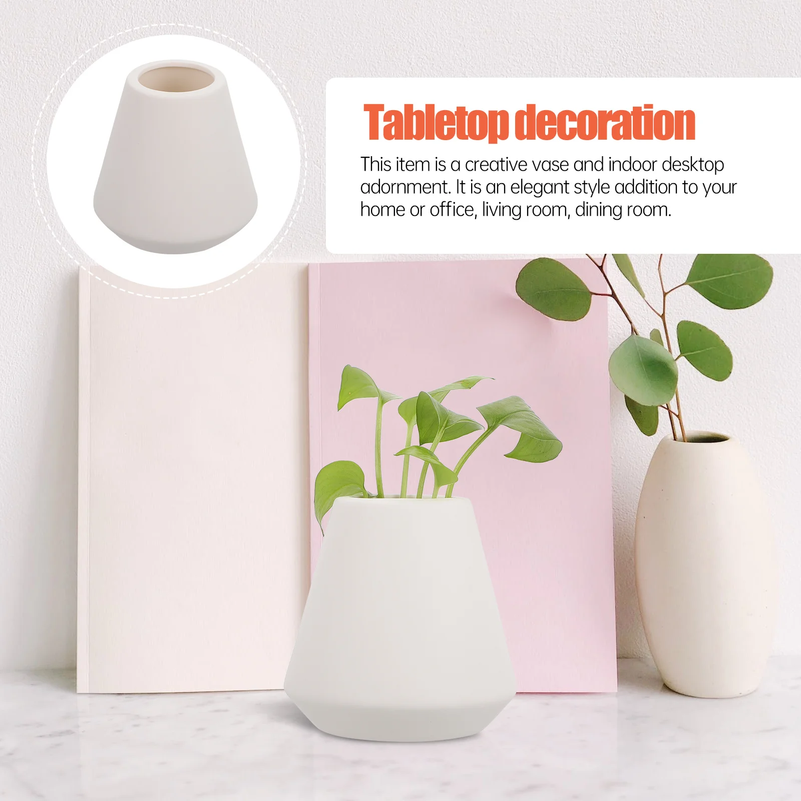 

1Pcs Ceramic Flower Vase Unique Desktop Adornment Flower Arrangement Container Decorative Ornament Ceramic Vase