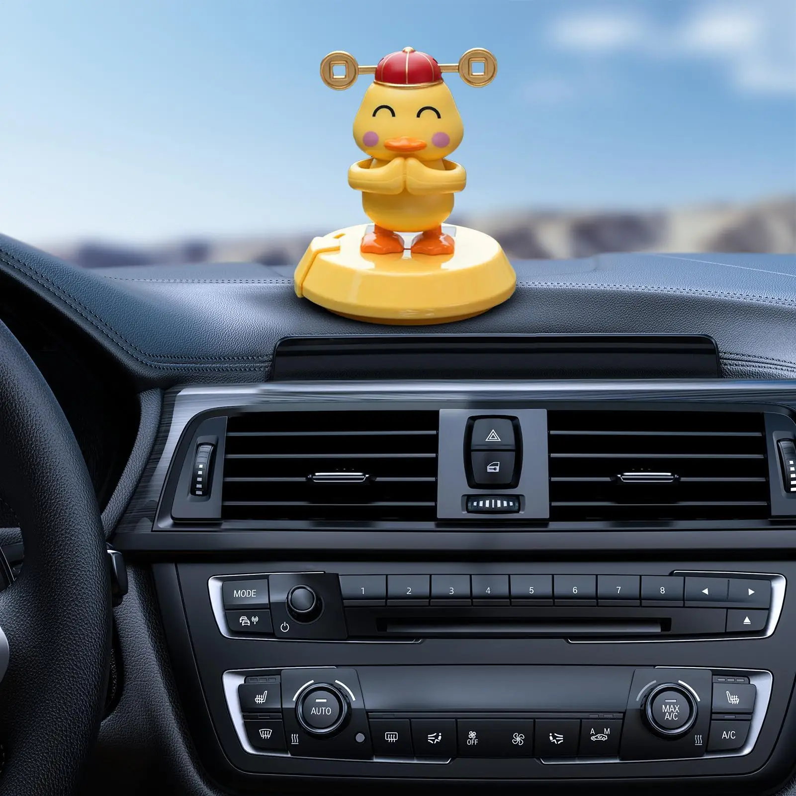 

Funny Solar Dancing Duck Car Dashboard Decor, Cute Shaking Toy with Number Plate for Men Women Kids Car Accessories Gift