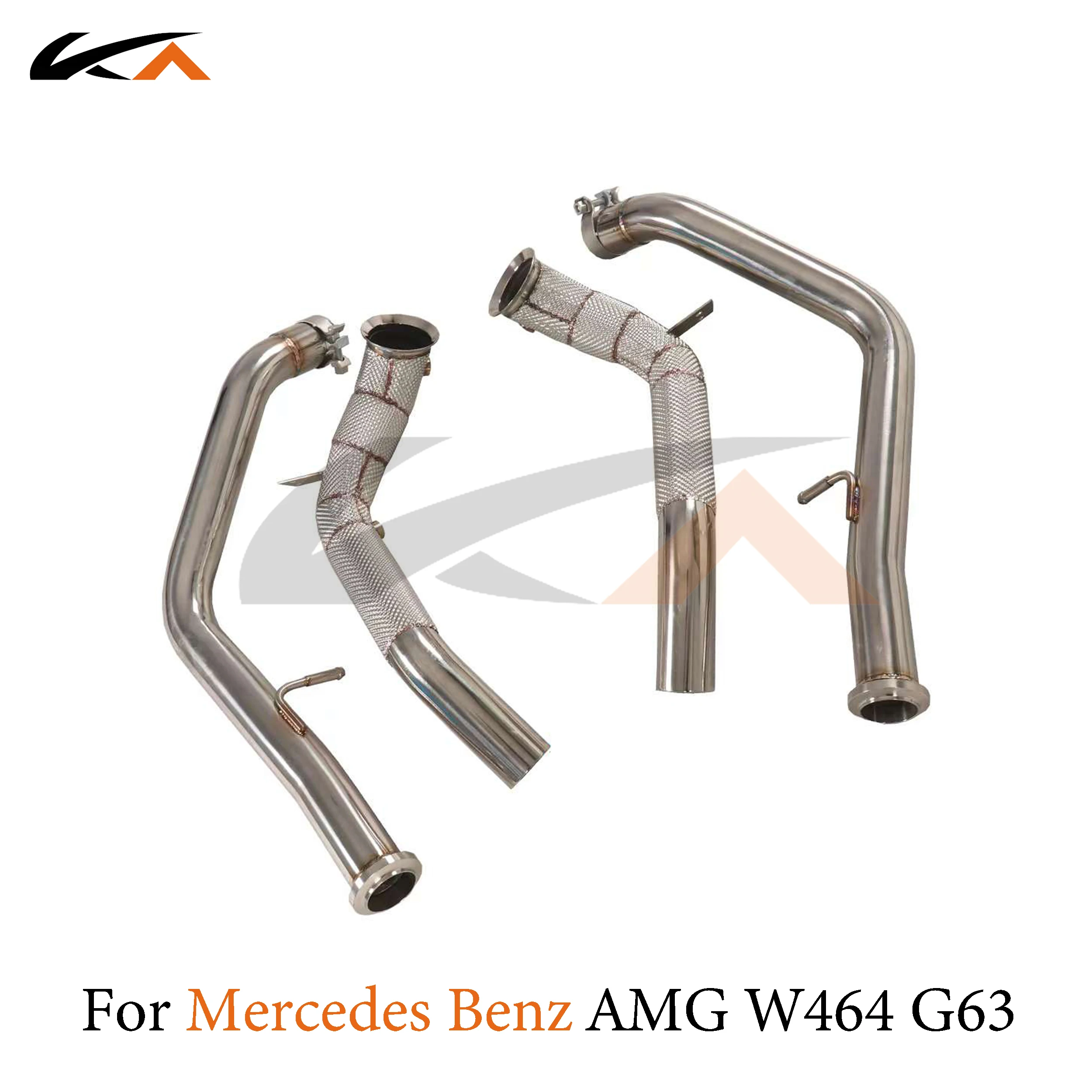 KA Tuning downpipe exhaust stainless steel headers for Mercedes-Benz AMG G63 W464 4.0T performance parts heat shield catalysis