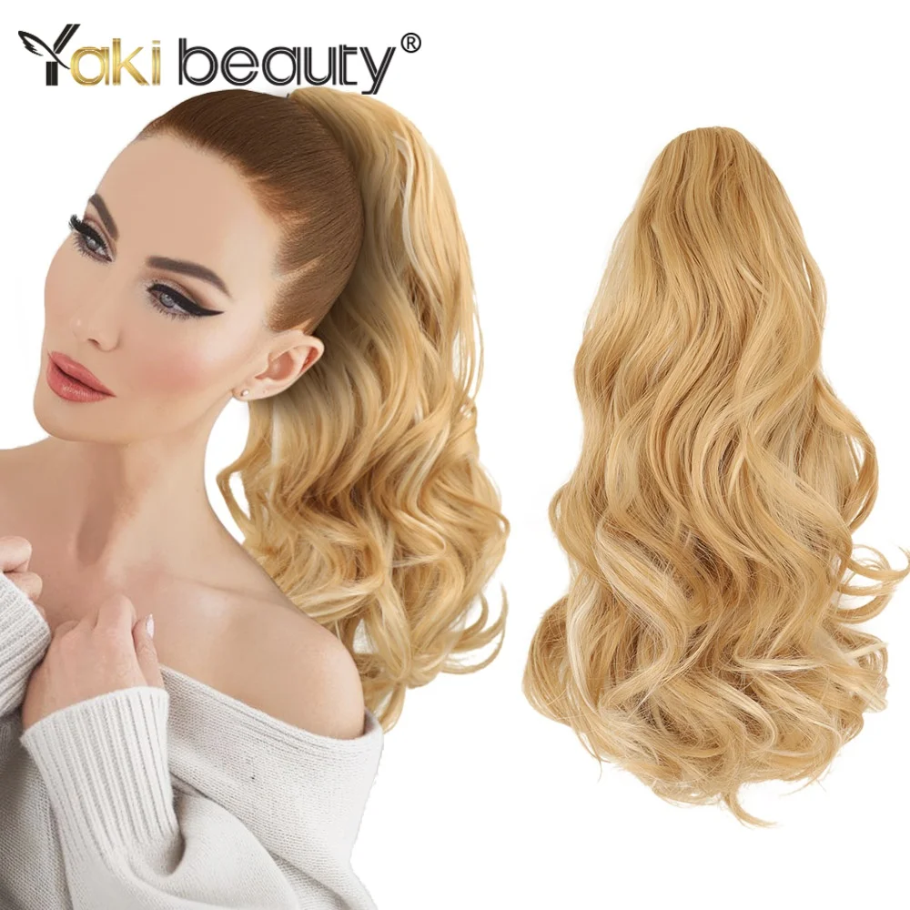 

14-дюймовый короткий вьющийся волнистый синтетический хвост на клипсе, пушистый хвост для наращивания волос, шиньон для женщин