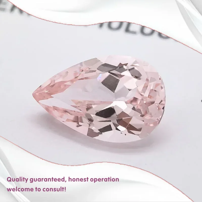 

J-Lab выращенный сапфир Морган розовый цвет грушевидная форма подвески драгоценный камень DIY усовершенствованные материалы для изготовления ювелирных изделий сертификат на выбор