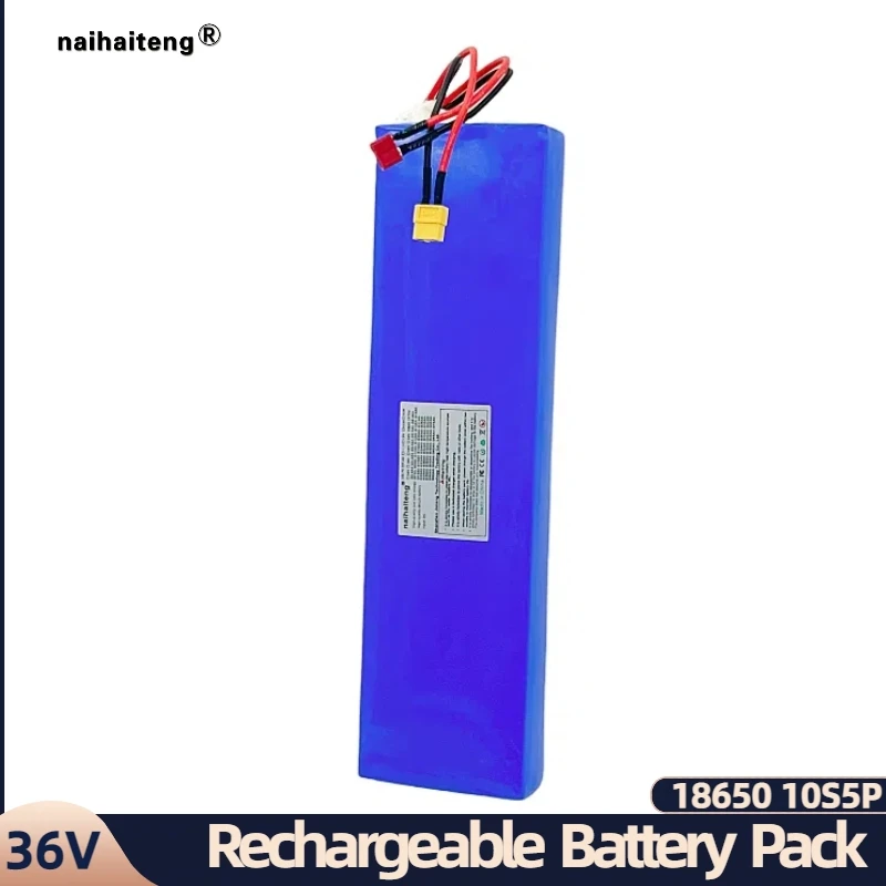 36V 15Ah 16Ah 18Ah 18650 10S5P Rechargeable Li-ion Battery Pack For EBicycles Below 750W Customizable XT60 T Plug