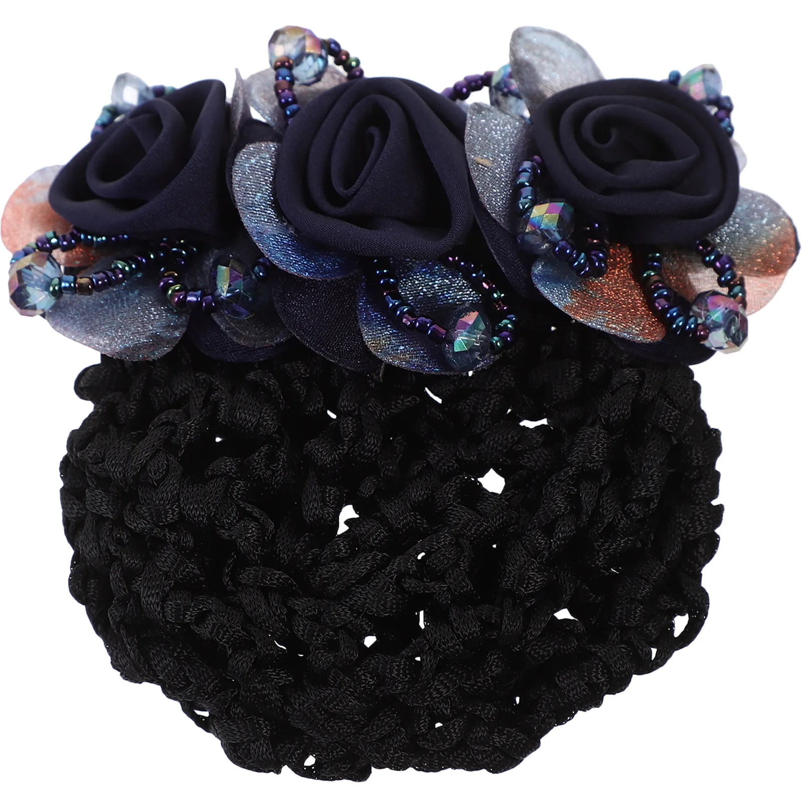 

Элегантная заколка-сетка для волос с цветочным декором для медсестер, стюардесс, балерин, аксессуар для волос для женщин