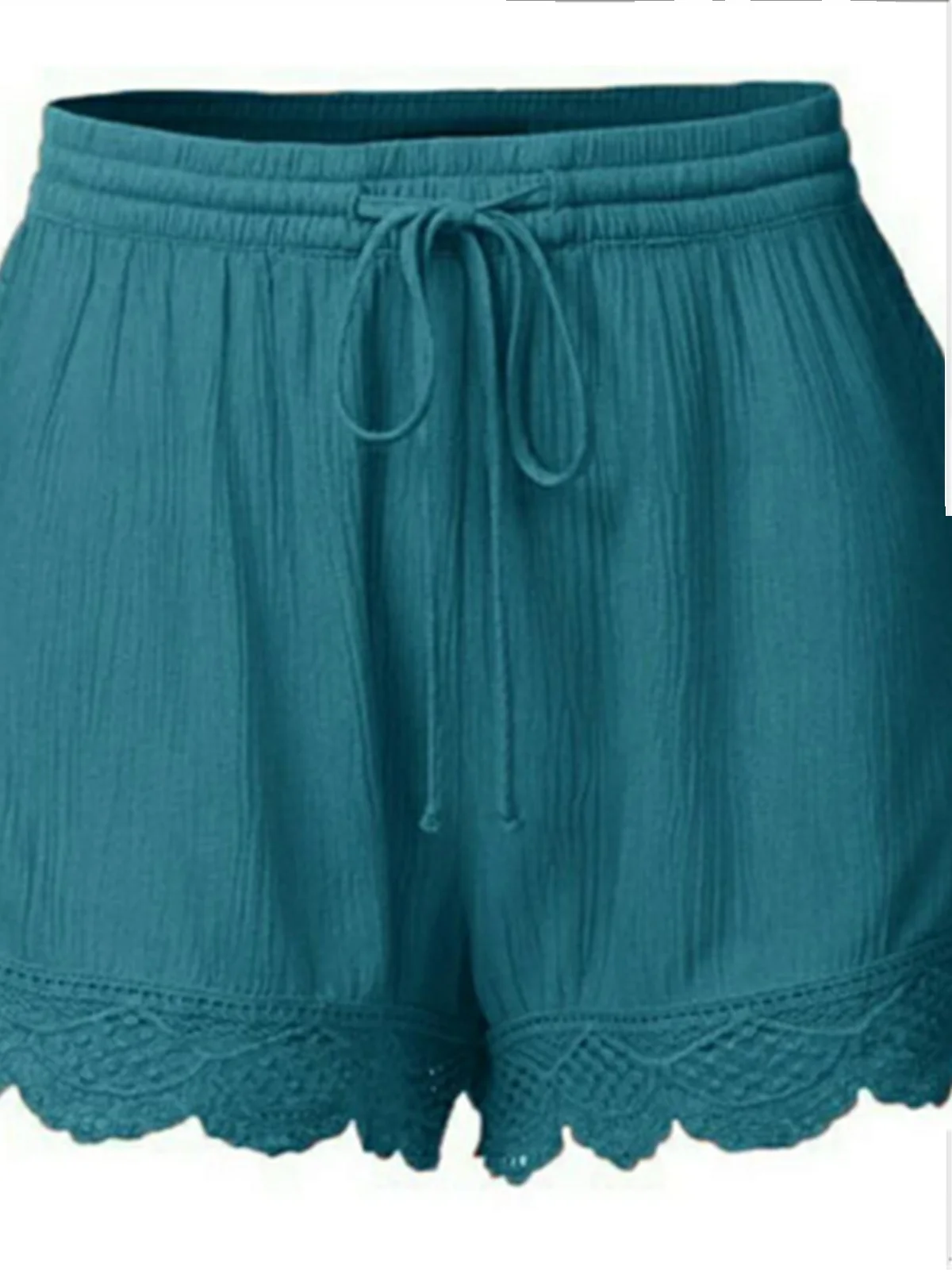 Pantaloni ort casual a vita alta da donna Pantaloni estivi con lacci color fibra di poliestere Pantaloni a gamba dritta Pantaloni versatili a vita alta