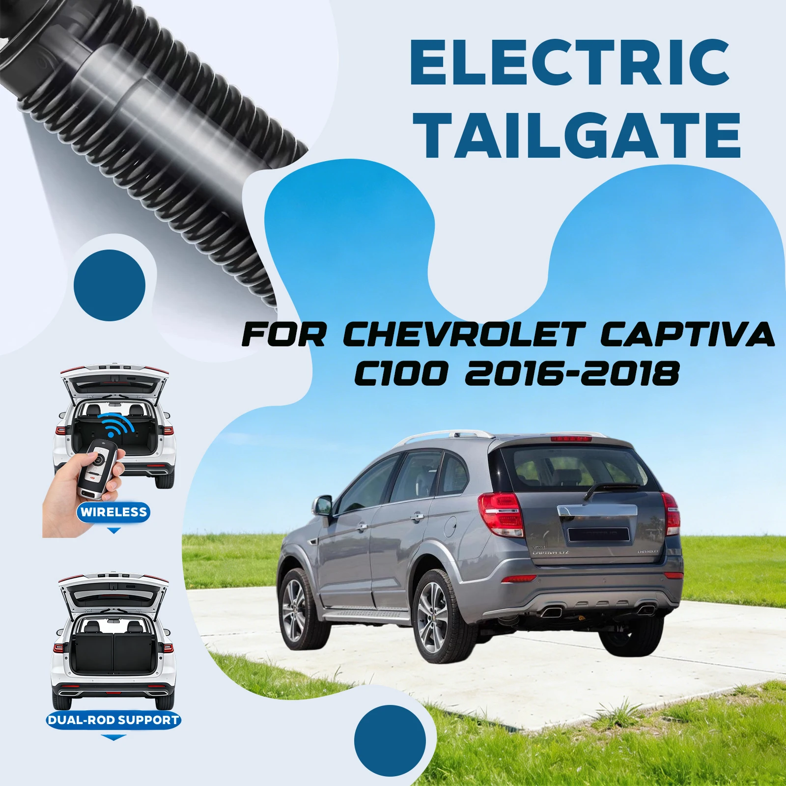 For Chevrolet Captiva C100 2016-2018 Electric Tailgate Hands Free Operation Dual Rod Electric Trunk Suction Smart Control