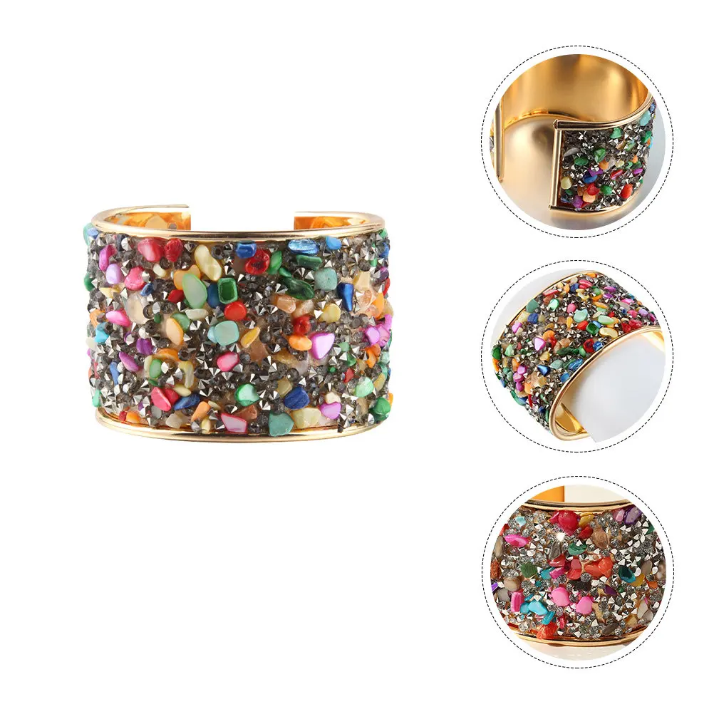 1Pcs Delicate Rhinestone-Studded Metal Bracelet Premium Heat-Resistant Alloy Wrist Chain for Women All Ages Chic Bridal