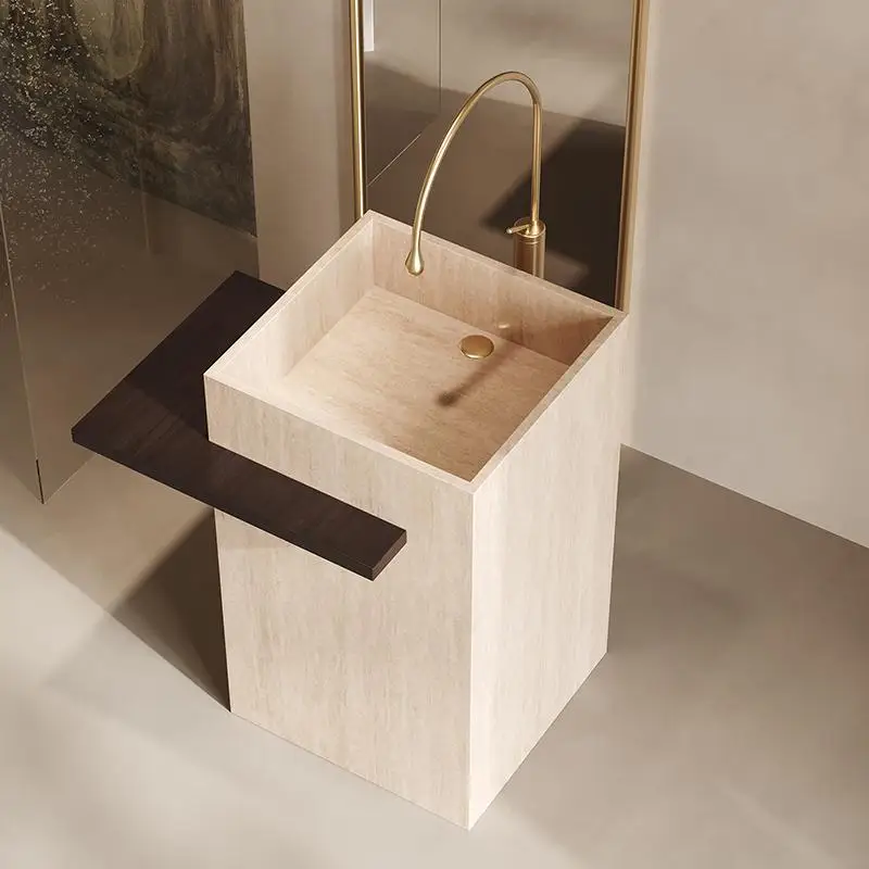 Villa rock slab column basin outdoor courtyard wash basin