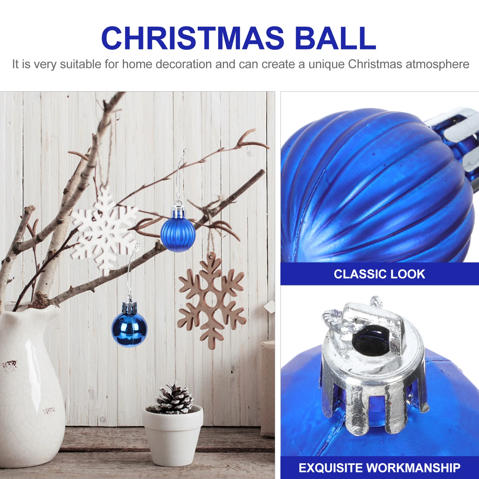 

24Pcs Christmas Balls Decor Creative Xmas Tree Pendants Reusable Safe Healthy Festive Home Pendant Tree Pendants