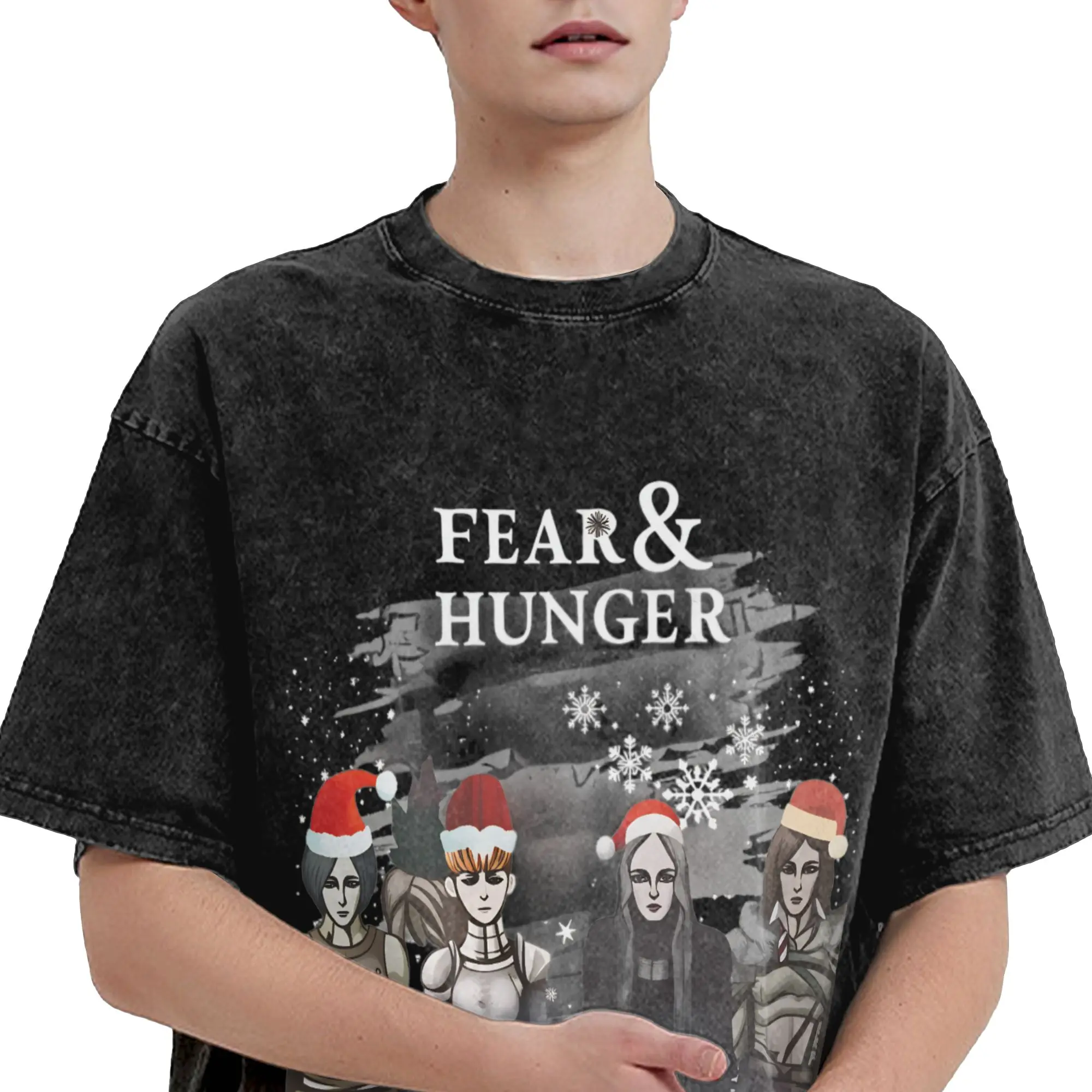 الخوف والجوع Termina تي شيرت للرجال القطن الخالص مضحك تي شيرت جولة الرقبة تيز قصيرة الأكمام قمم الصيف