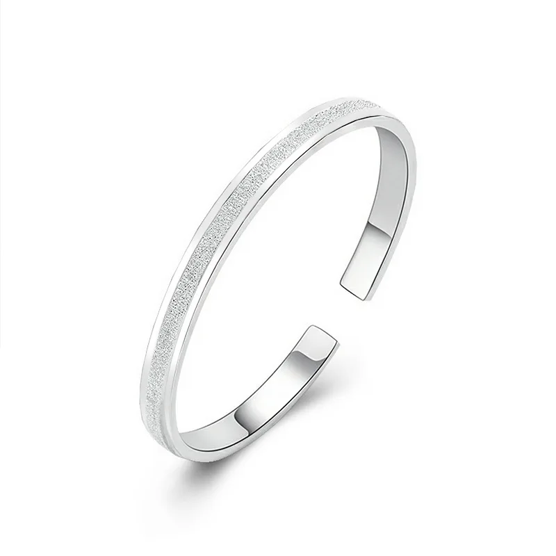 Simple Opening, 925 Silver Plated Bracelet, Versatile for Women, Fashionable and Young Jewelry, Wedding Accessories Adjustable