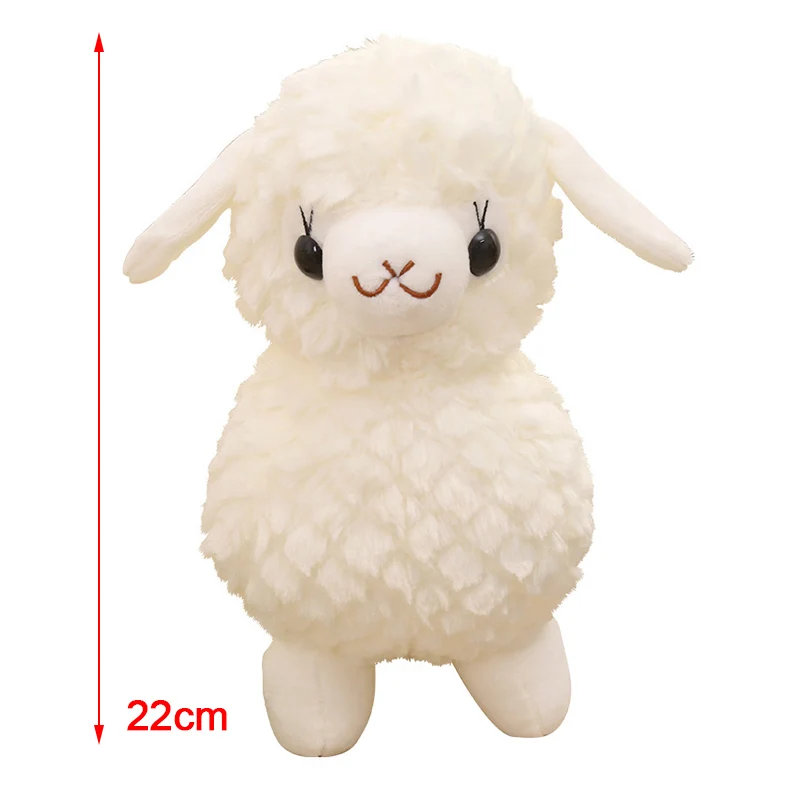 Jouet en peluche alpaga mignon pour enfants, véritable beurre, oreiller animal Lama, peluche douce, 22cm