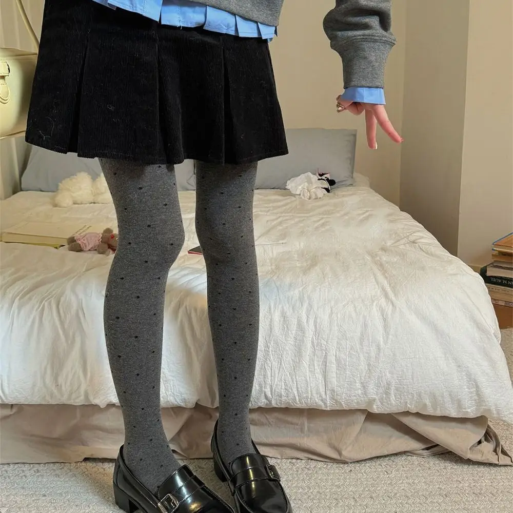 المألوف البولكا نقطة جوارب طويلة تنفس مرقط المرأة طماق مريحة عالية الخصر الشتاء الجوارب الحرارية موسم الشتاء