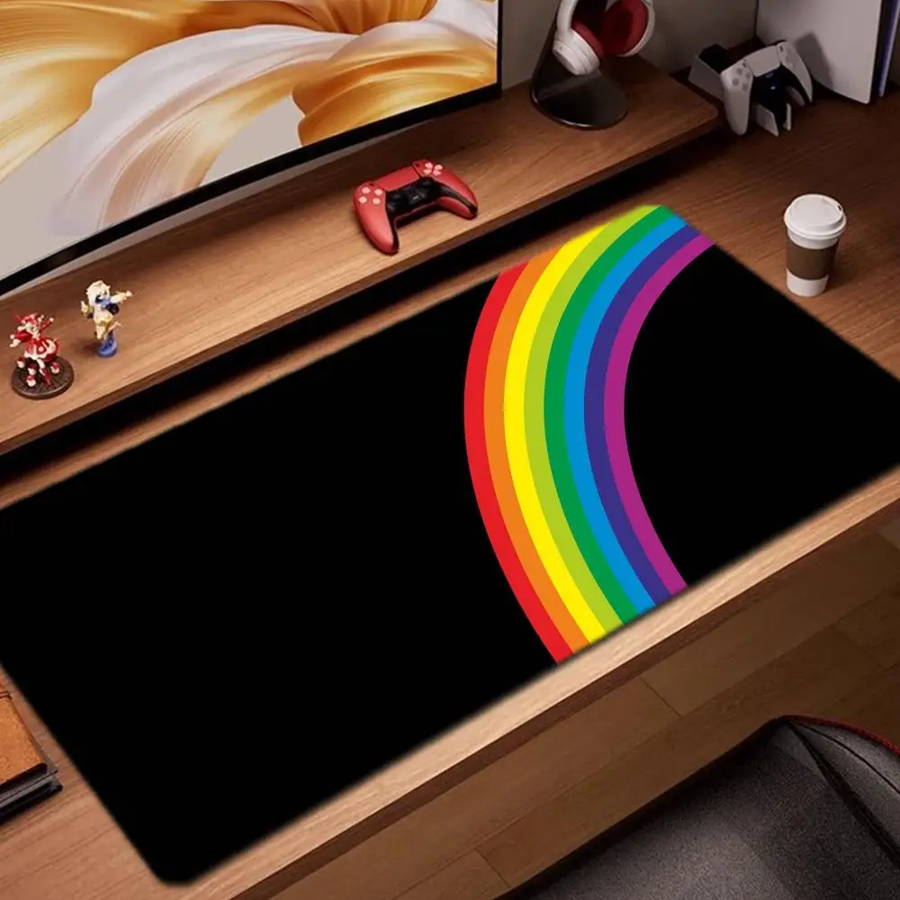 

rainbow wallpaper Mouse Pad Game Accessories keyboard pad XXL large locking edge 900X400 mm table mat Gaming mousepad