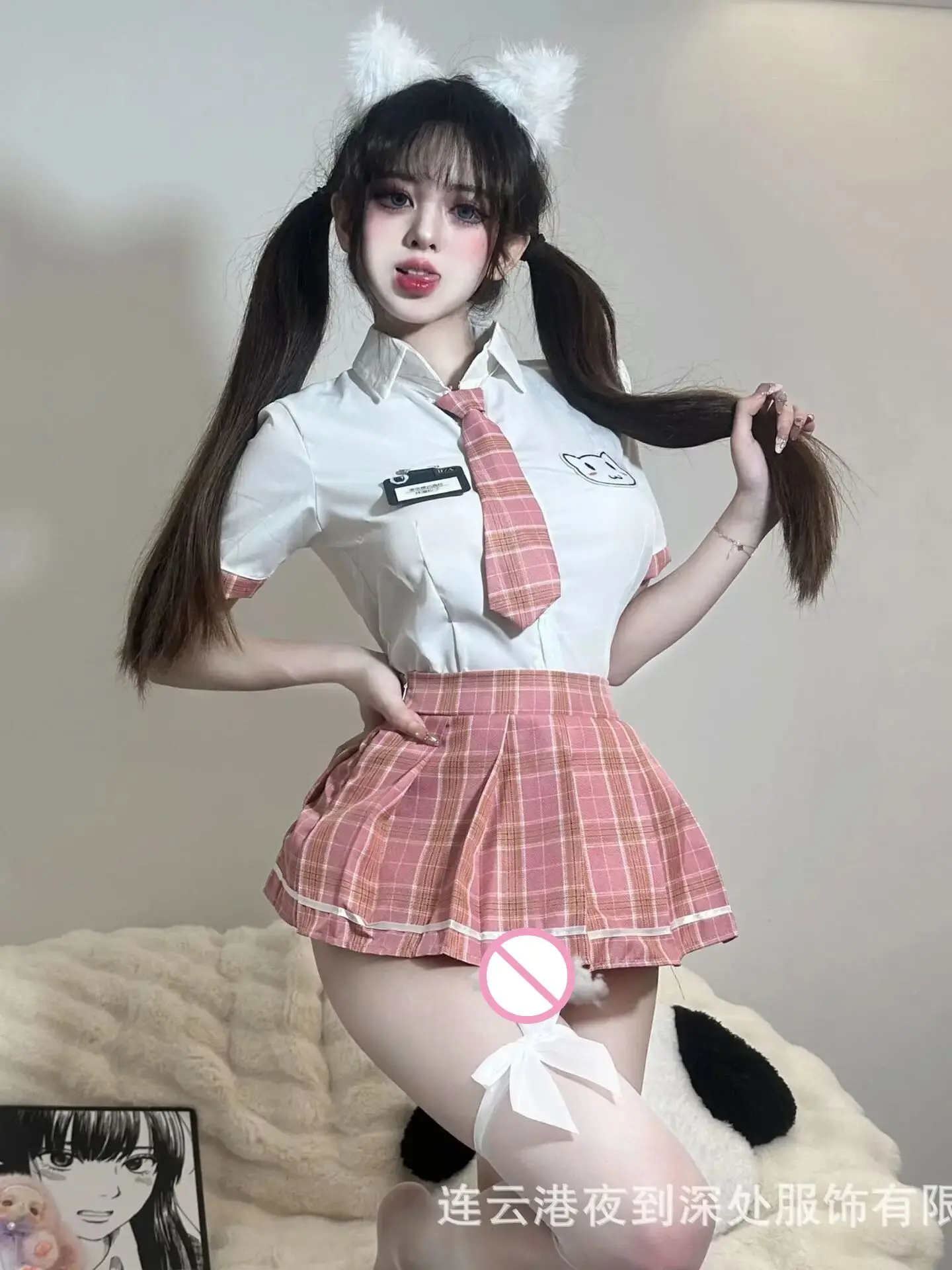 Fashion Sweet Mini Skirts Set Sexy Student JK Uniform Checkered Short Skirt Role-playing Hot Clothing Tempting 2024 New VBB1