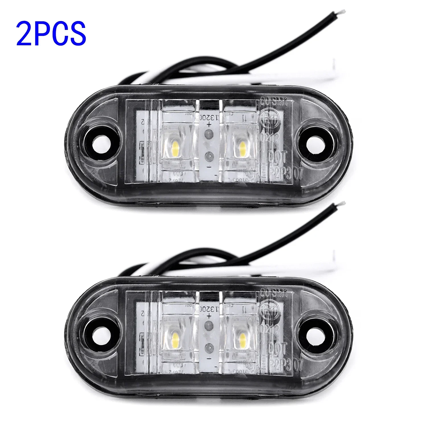 LED Clearance Trailer Caravan 12V 2pcs White Side Marker Lights Tail Set Waterproof Plastic super Durable Best