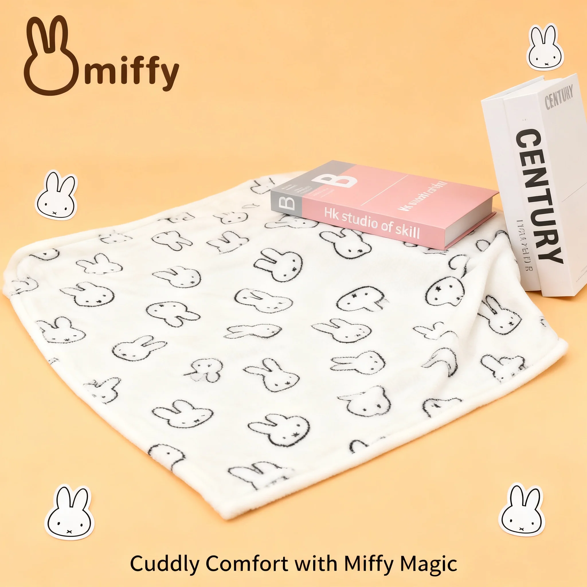 

Kawaii Miffy Cute Flannel Soft Warm Blanket Student Office Napping Sheet Baby Quilt Christmas Gift Toy