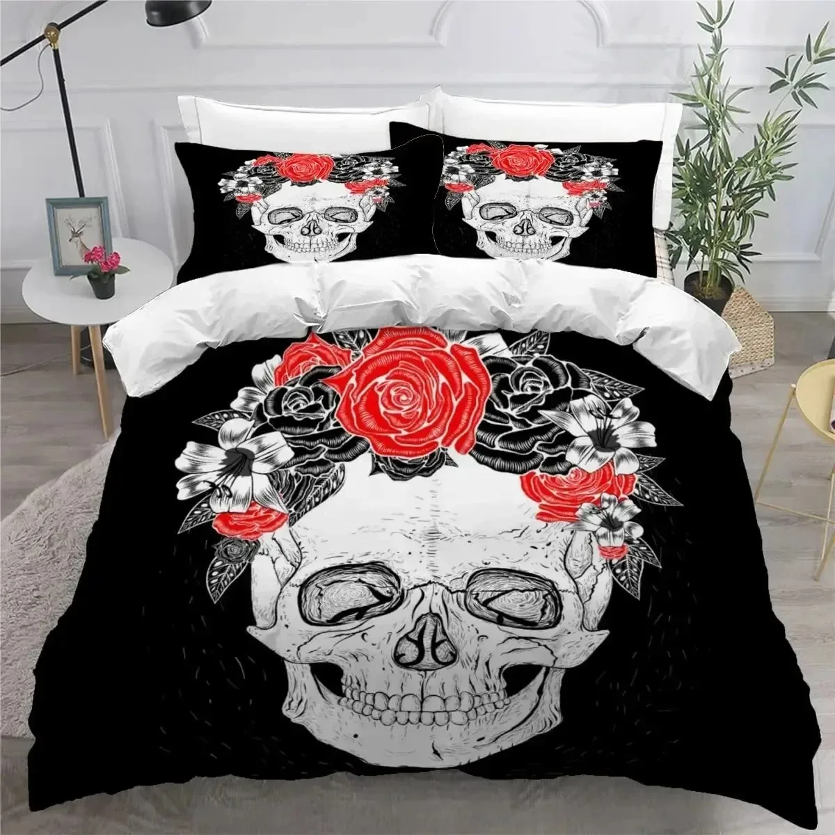

Beauty Gothic Sugar Skull Angels Demons 3D NEW Duvet Cover Pillowcase Bedding Set Adult Boy Bedroom Children Single Double Large